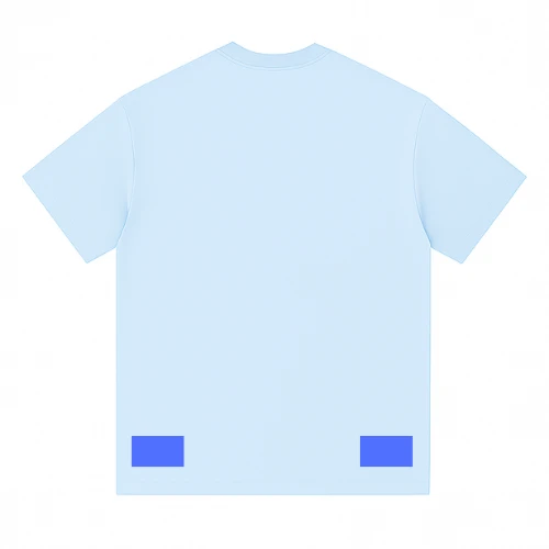 Back section of men’s t-shirt template showing print and embroidery layout example by RYZEAL Sourcing.