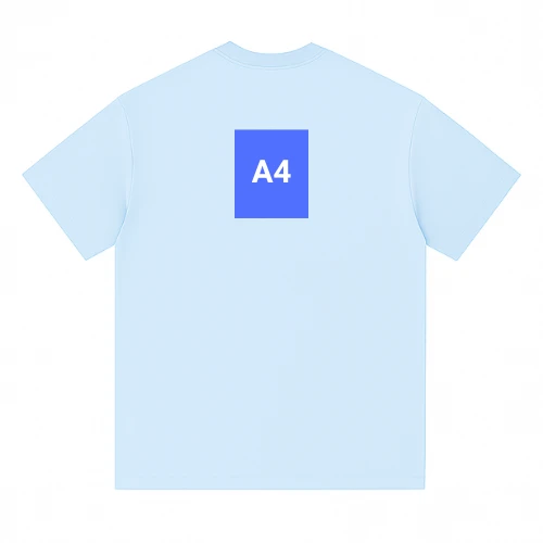 Men’s t-shirt front template showing standard print and embroidery placement option by RYZEAL Sourcing Bangladesh.