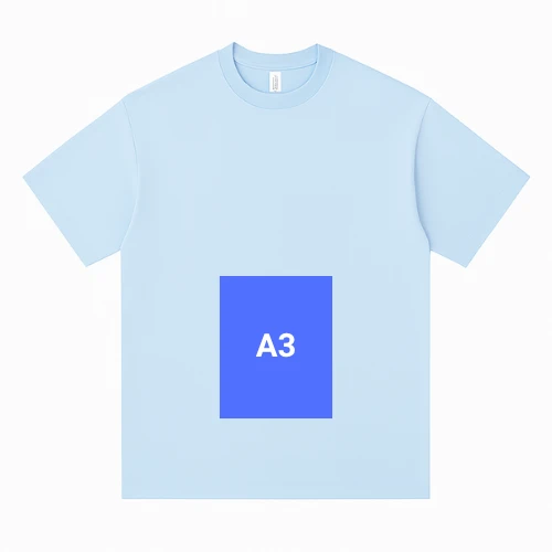 Men’s t-shirt front section showing medium-size print and embroidery positioning by RYZEAL Sourcing Bangladesh.