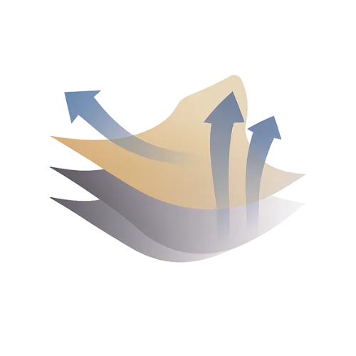 Breathable fabric feature icon used by RYZEAL, a clothing manufacturer in Bangladesh.