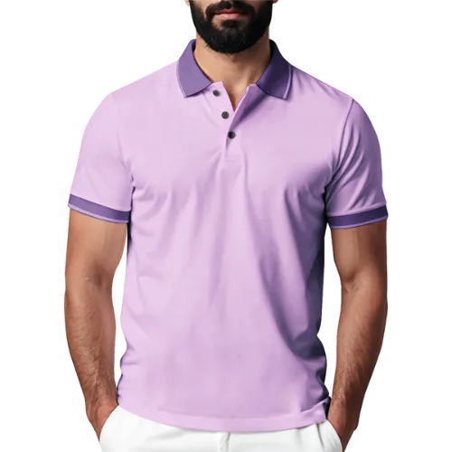 Soft jersey fabric men’s polo shirt produced by RYZEAL Sourcing for premium comfort.