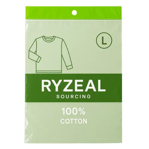 BOPP polybag used for crisp, transparent garment packaging.