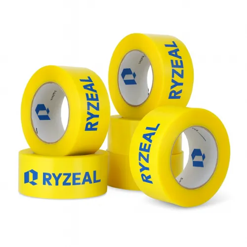Custom printed branded tape for apparel shipment packaging.