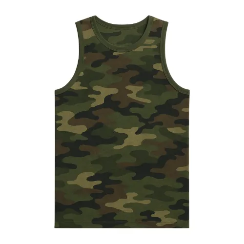Camouflage pattern tank top by RYZEAL Sourcing for casual and outdoor wear under Men’s Tank Tops Wholesale.