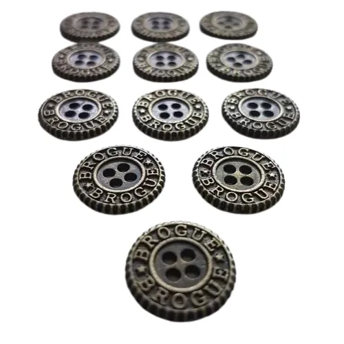 Metal button options for premium and durable garment designs.