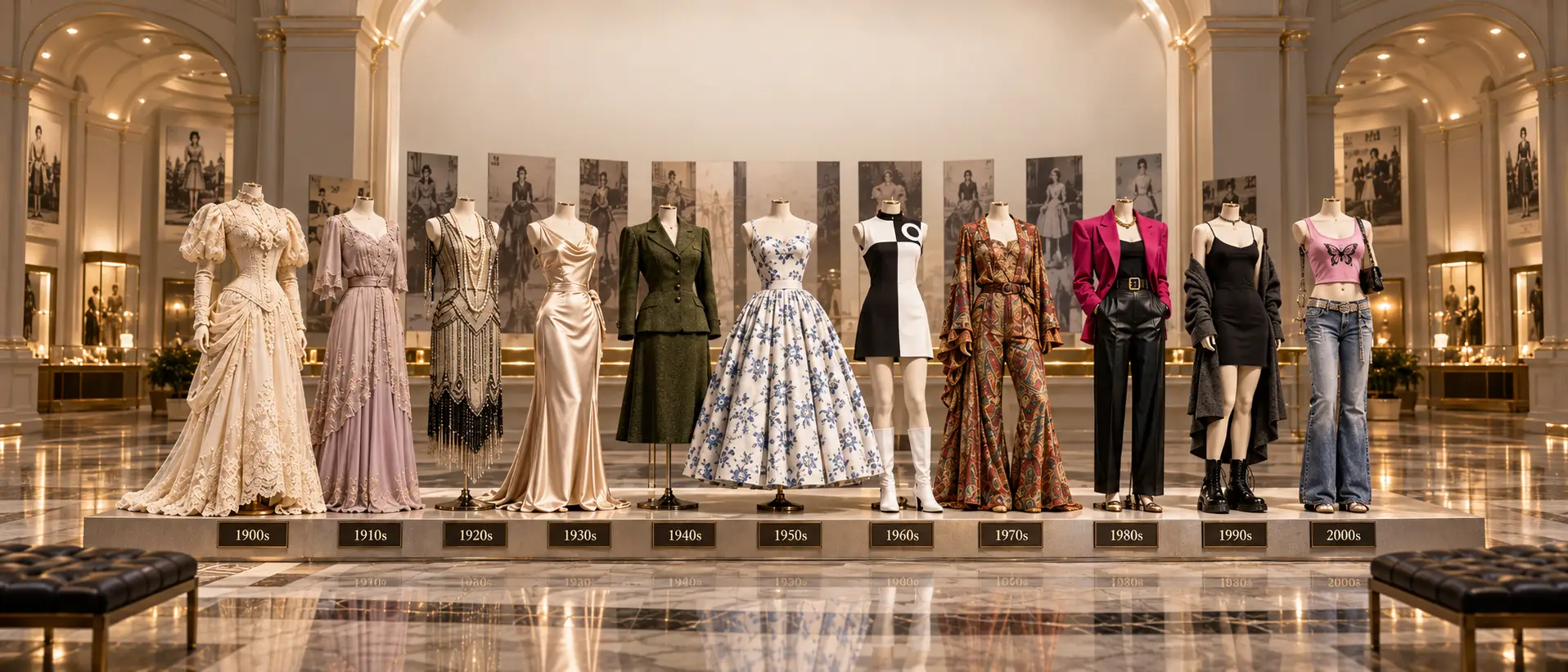 Fashion Through the Decades Museum Exhibit 1900s womens fashion