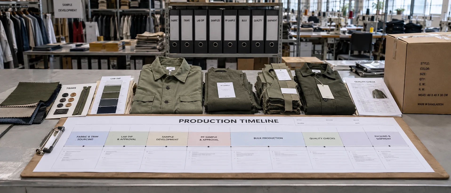 Garment Production Timeline Workspace