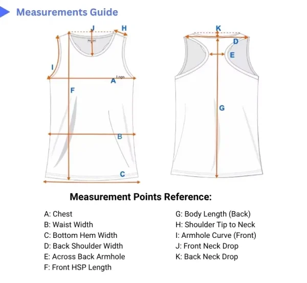 Measurement Process of Men’s Tank Tops