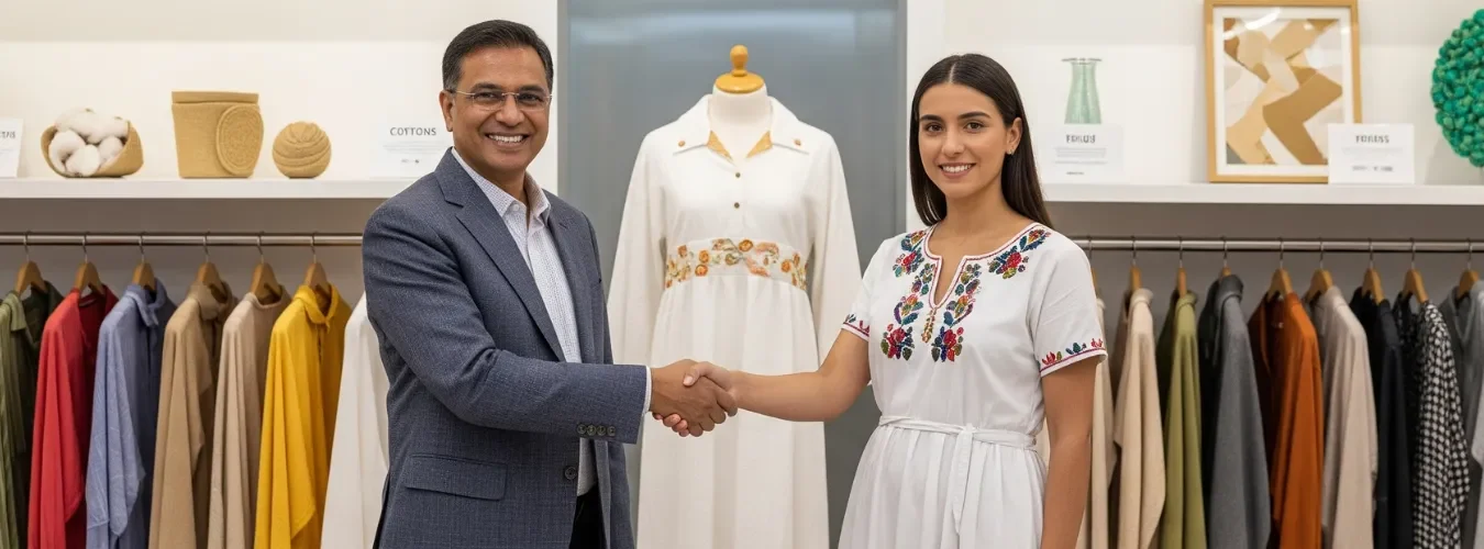 Empresarios de moda en México colaborando con fabricantes de ropa en México mayoreo para producción textil sostenible Empresarios de moda en México colaborando con fabricantes de ropa en México mayoreo para producción textil sostenible