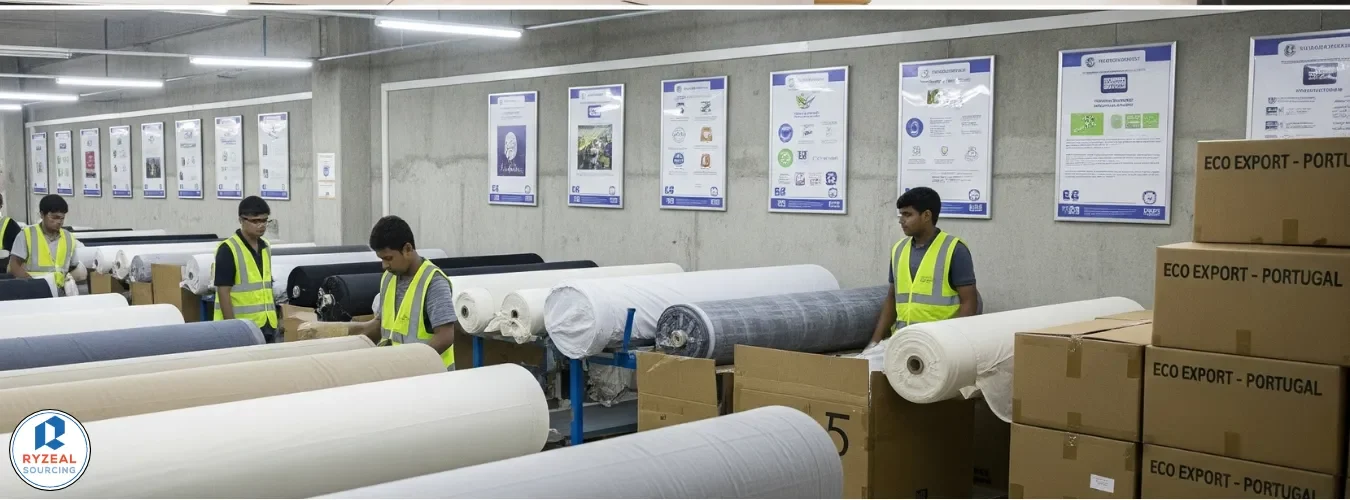 Collage showing Bangladesh on the map, Peruvian landmarks like Machu Picchu, garment manufacturing, and a shipping port, representing RYZEAL Sourcing’s apparel manufacturing for Peru.